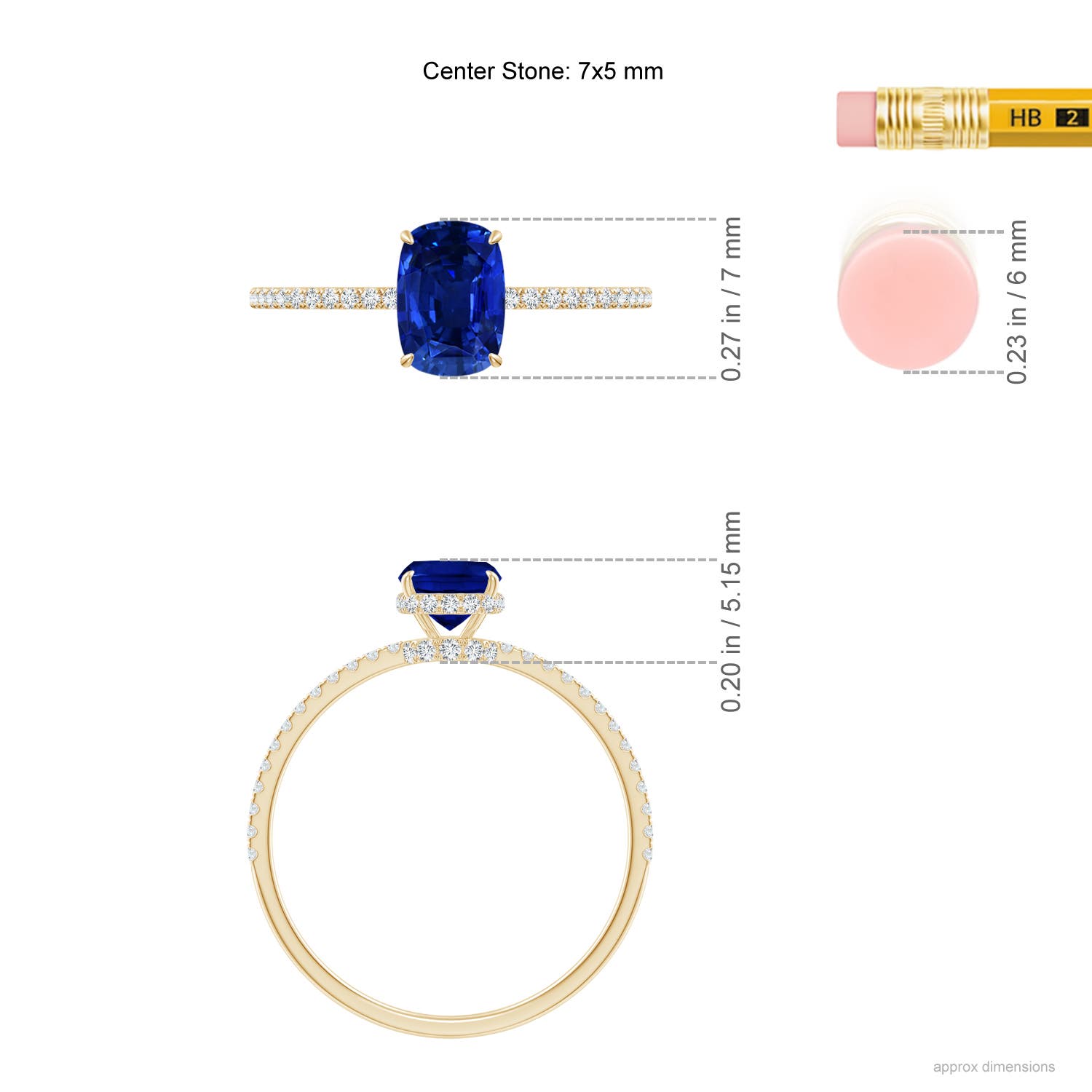 AAAA - Blue Sapphire / 1.3 CT / 14 KT Yellow Gold