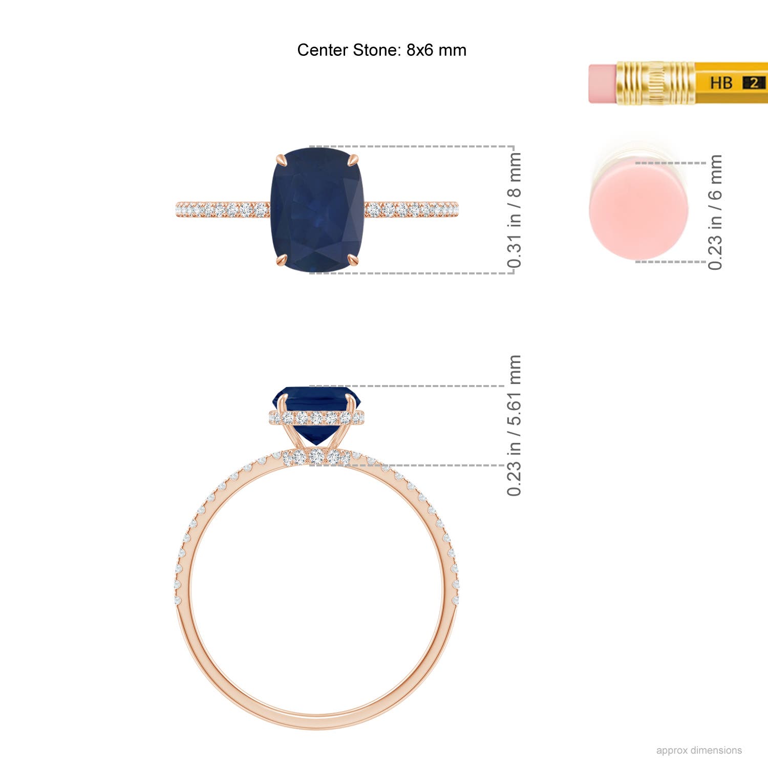 A - Blue Sapphire / 1.81 CT / 14 KT Rose Gold