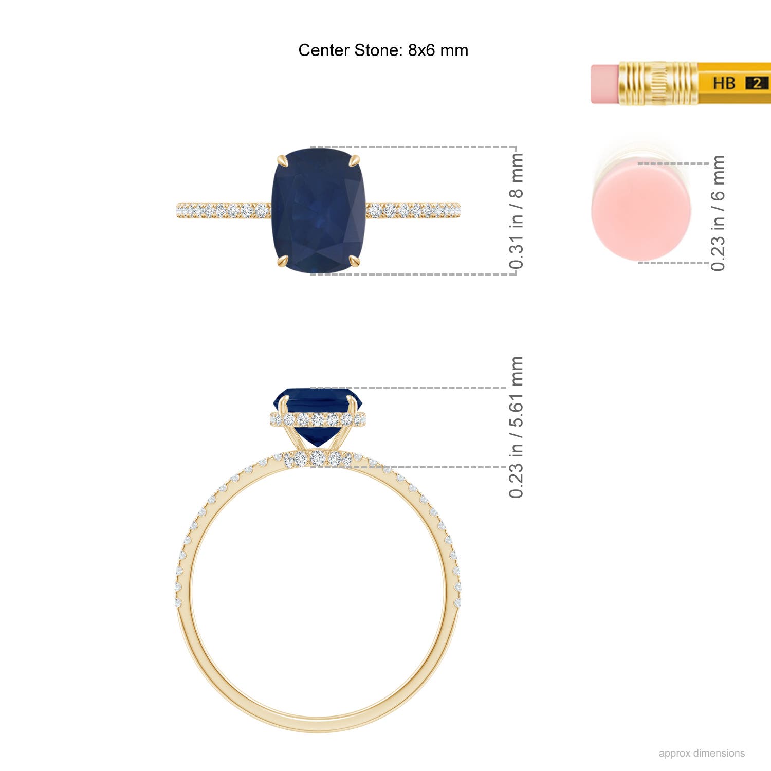 A - Blue Sapphire / 1.81 CT / 14 KT Yellow Gold