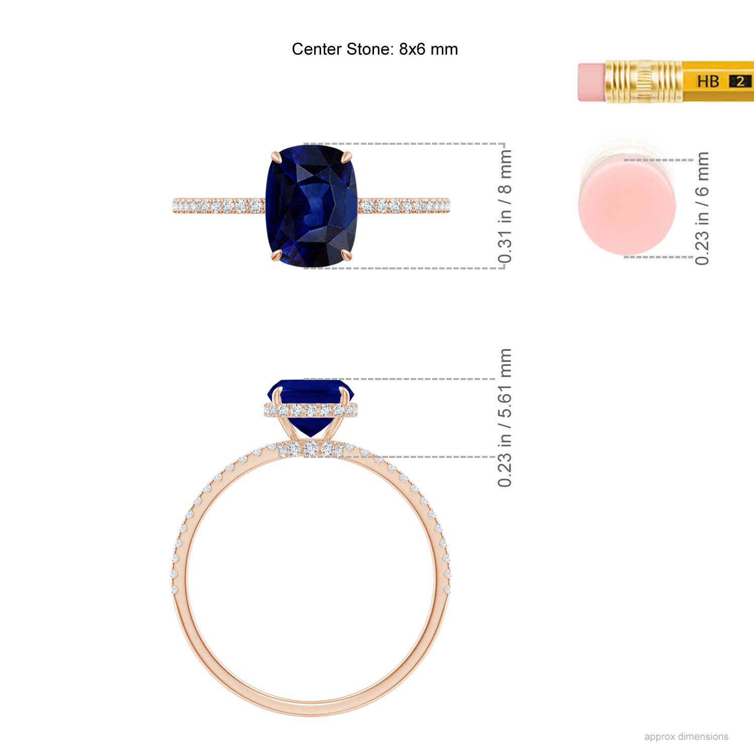 AAA - Blue Sapphire / 1.81 CT / 14 KT Rose Gold