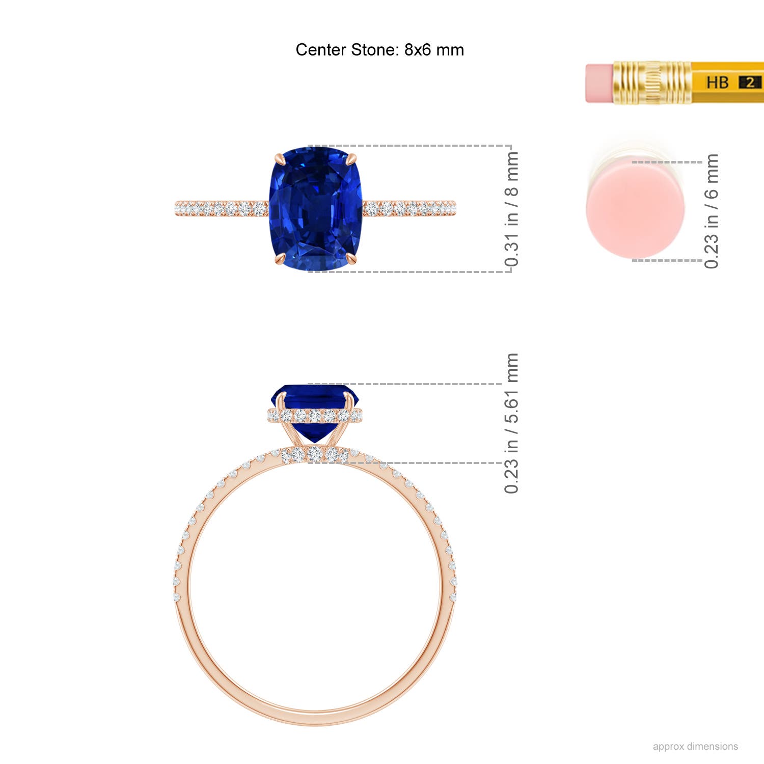 AAAA - Blue Sapphire / 1.81 CT / 14 KT Rose Gold