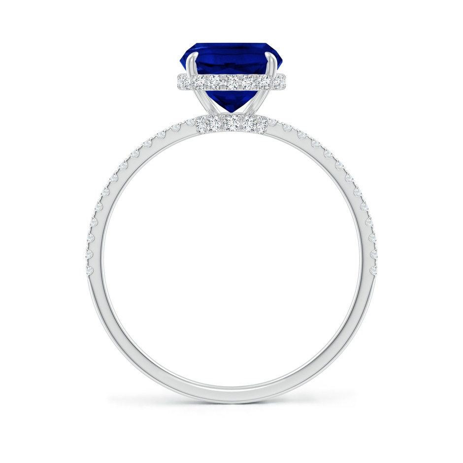 9x7mm Lab-Grown Thin Shank Cushion Sapphire Ring with Diamond Accents in White Gold side 199