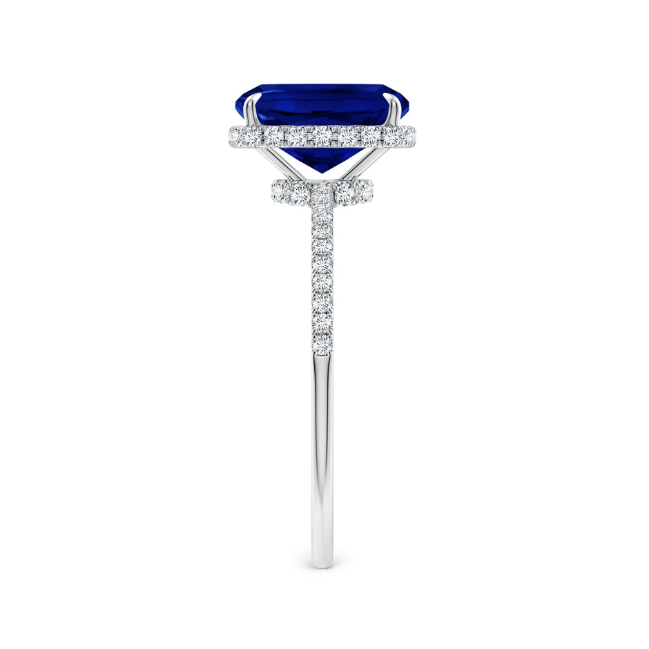 9x7mm Lab-Grown Thin Shank Cushion Sapphire Ring with Diamond Accents in White Gold side 299