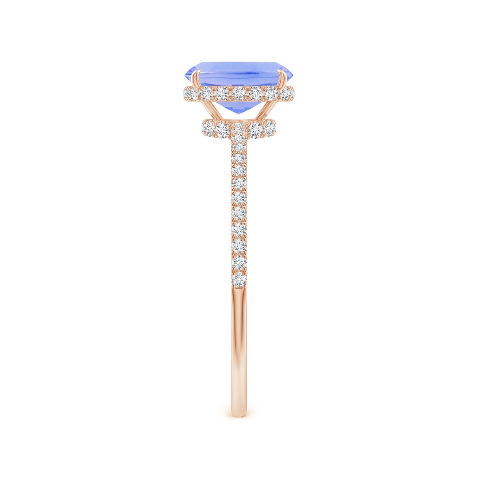 7x5mm A Thin Shank Cushion Cut Tanzanite Ring With Diamond Accents in Rose Gold side-2