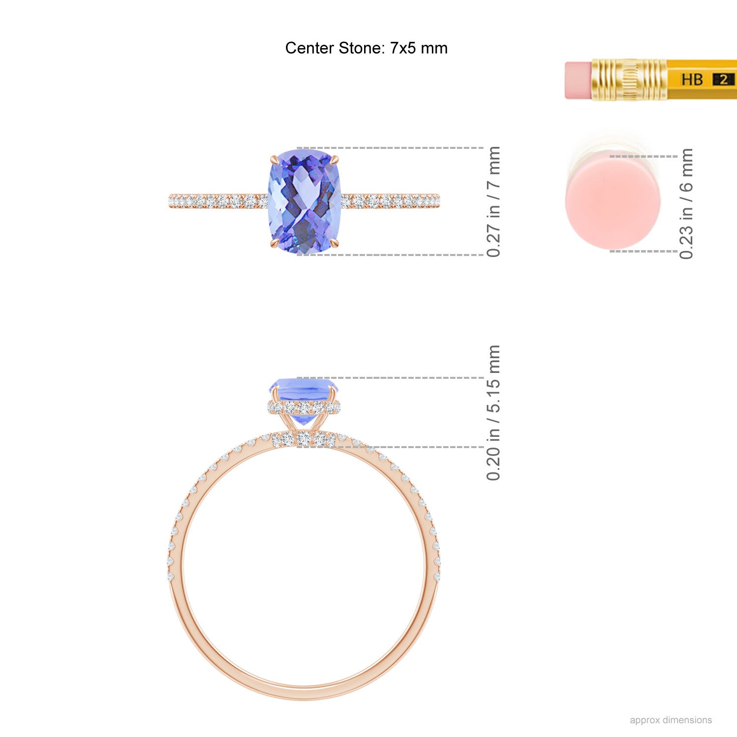 A - Tanzanite / 1.22 CT / 14 KT Rose Gold