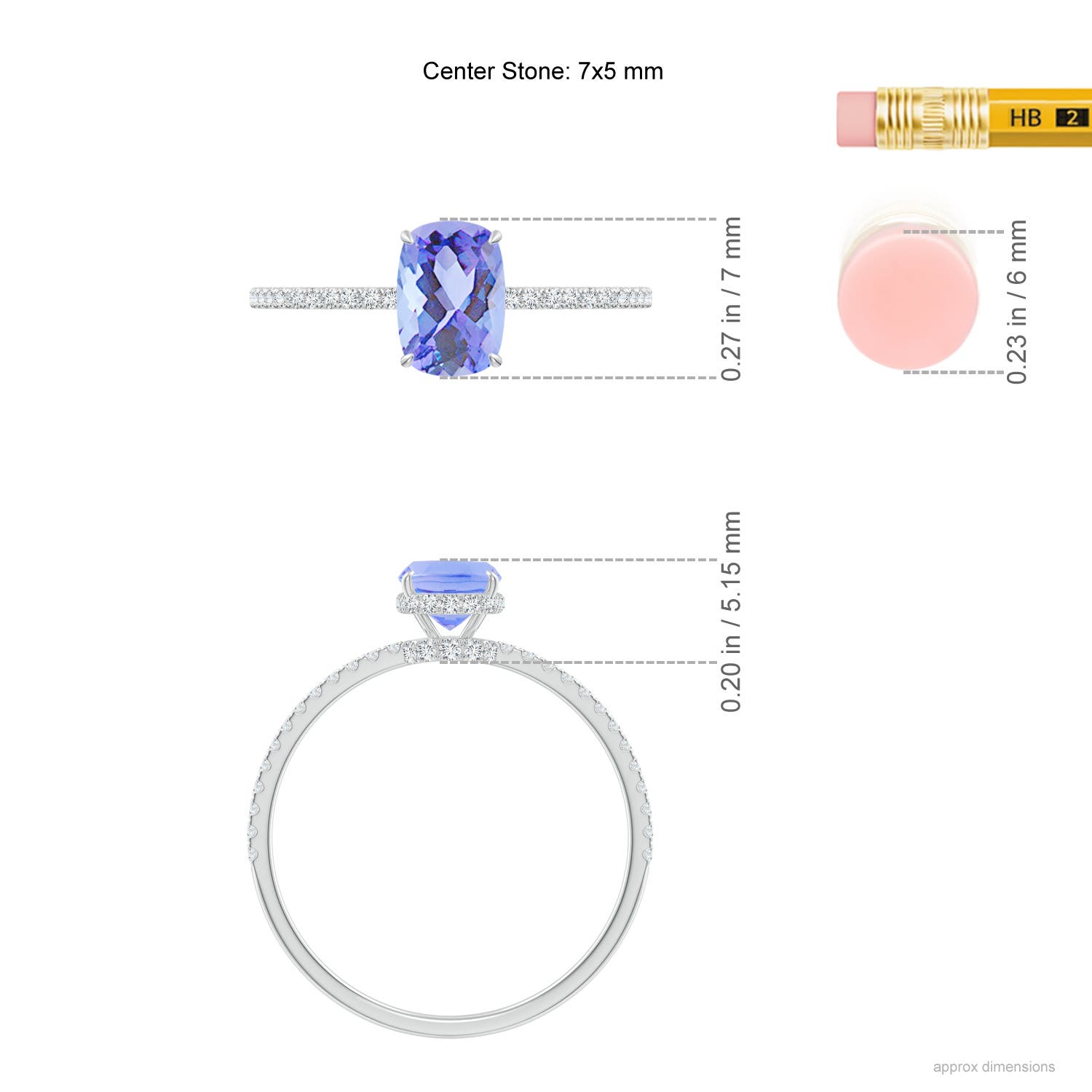 A - Tanzanite / 1.22 CT / 14 KT White Gold