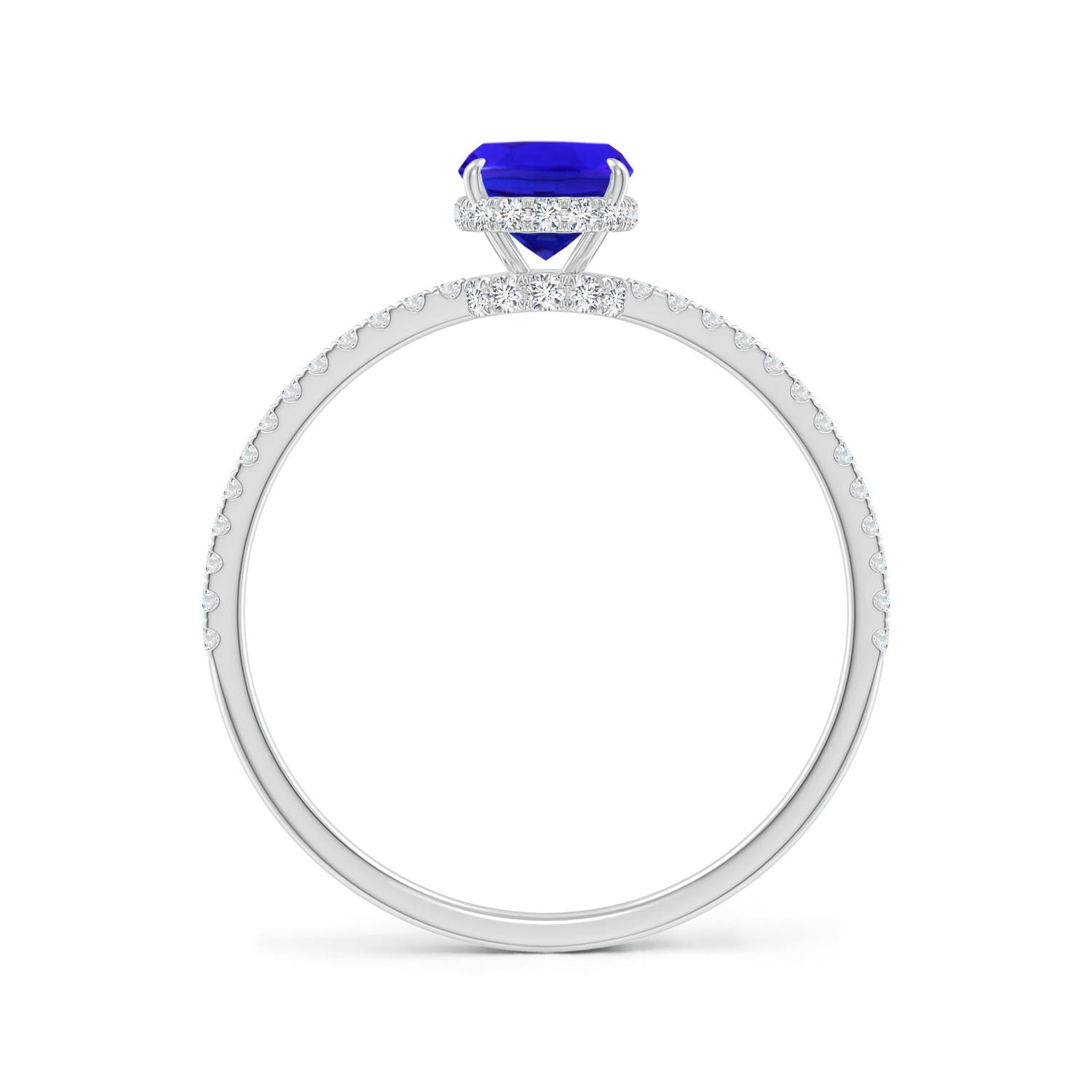 AAA - Tanzanite / 1.22 CT / 14 KT White Gold