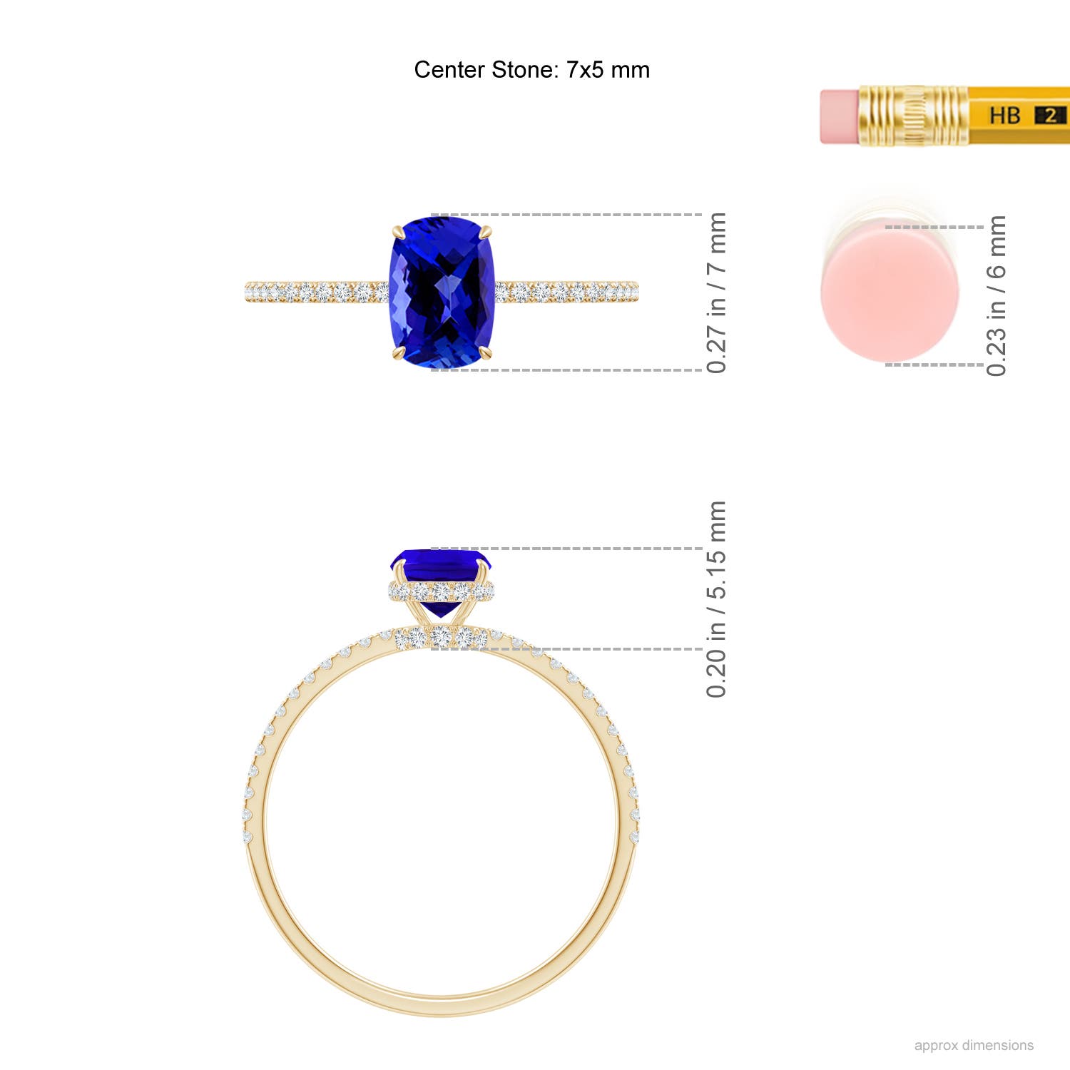 AAAA - Tanzanite / 1.22 CT / 14 KT Yellow Gold