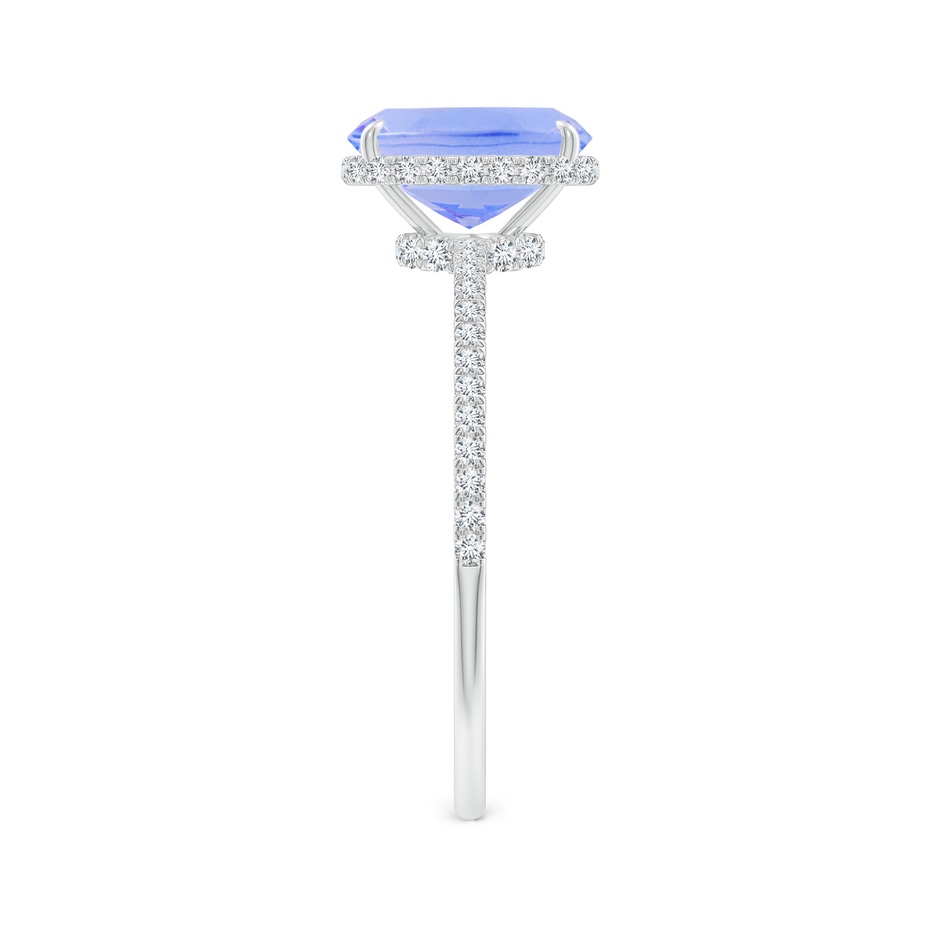 8x6mm A Thin Shank Cushion Cut Tanzanite Ring With Diamond Accents in White Gold side-2