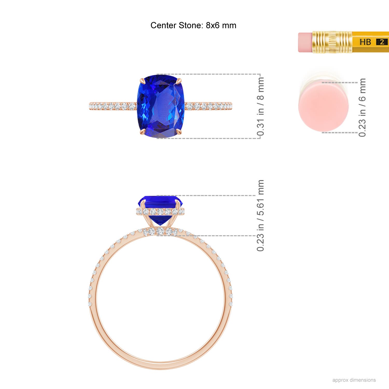 AAA - Tanzanite / 1.88 CT / 14 KT Rose Gold