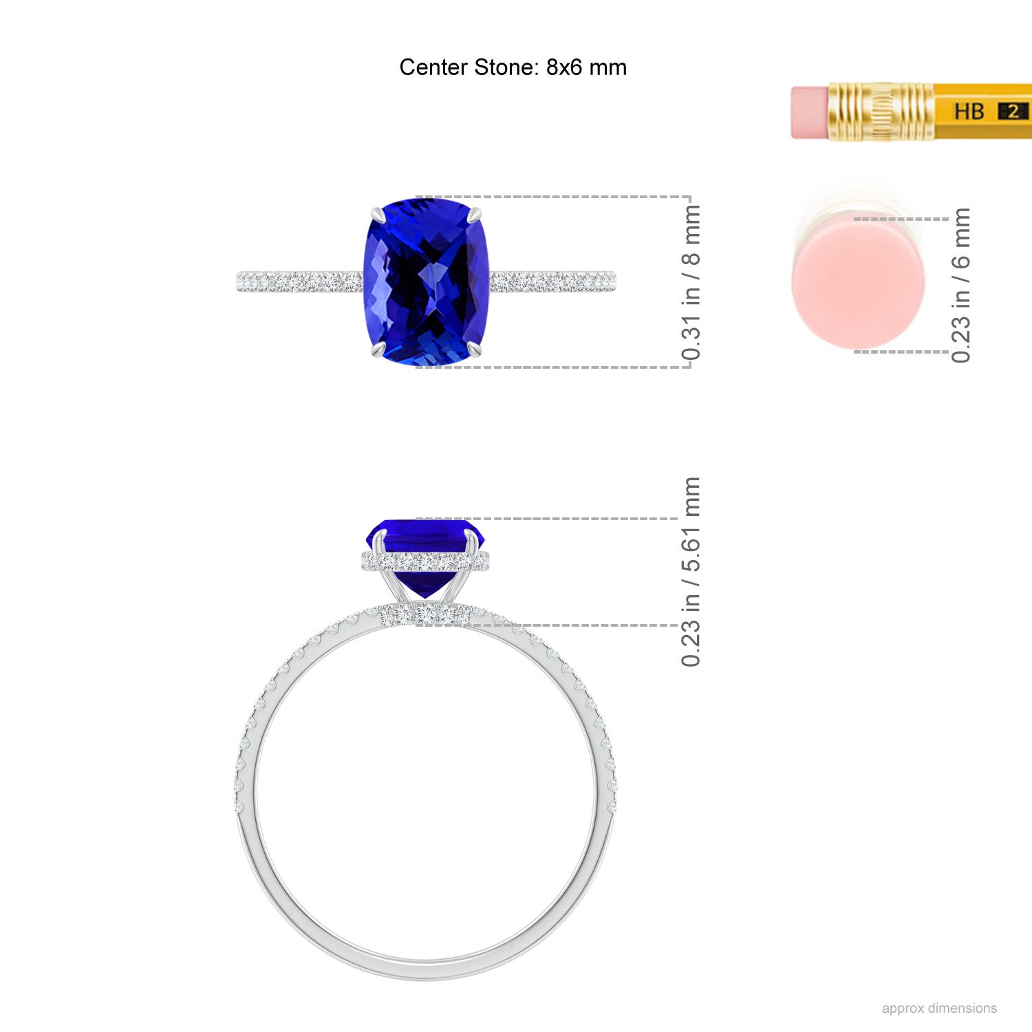 AAAA - Tanzanite / 1.88 CT / 14 KT White Gold