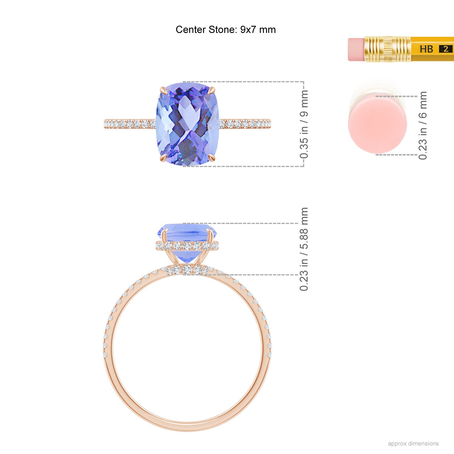 A - Tanzanite / 2.8 CT / 14 KT Rose Gold