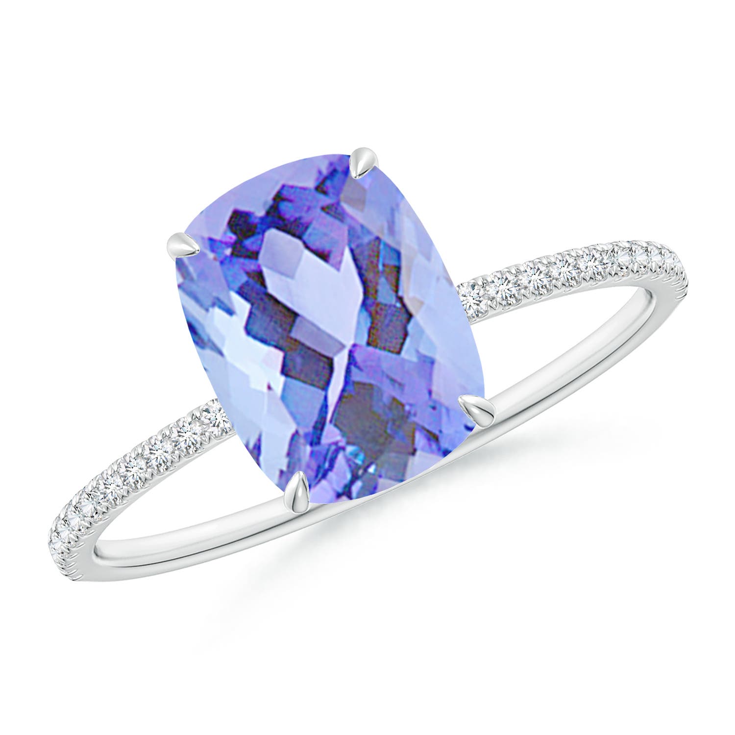 A - Tanzanite / 2.8 CT / 14 KT White Gold