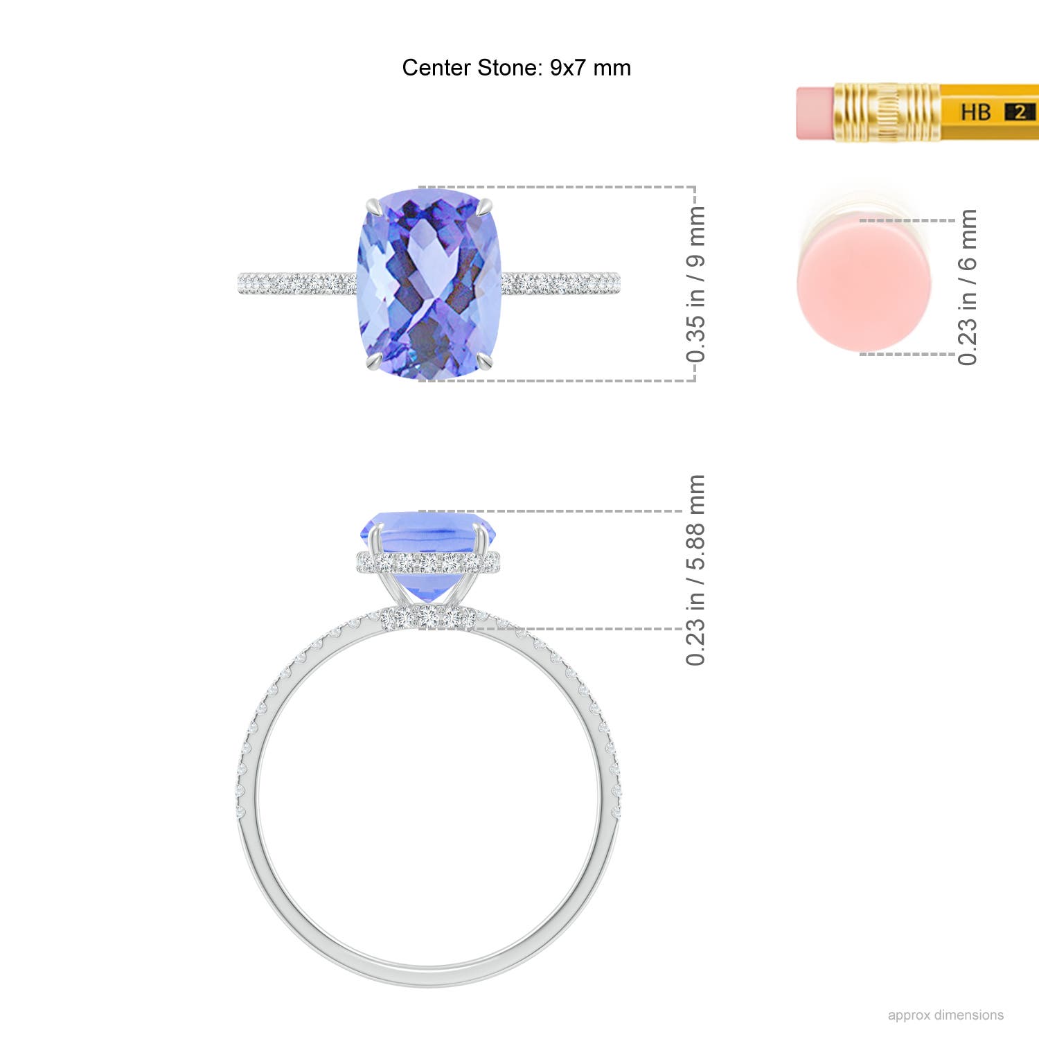 A - Tanzanite / 2.8 CT / 14 KT White Gold