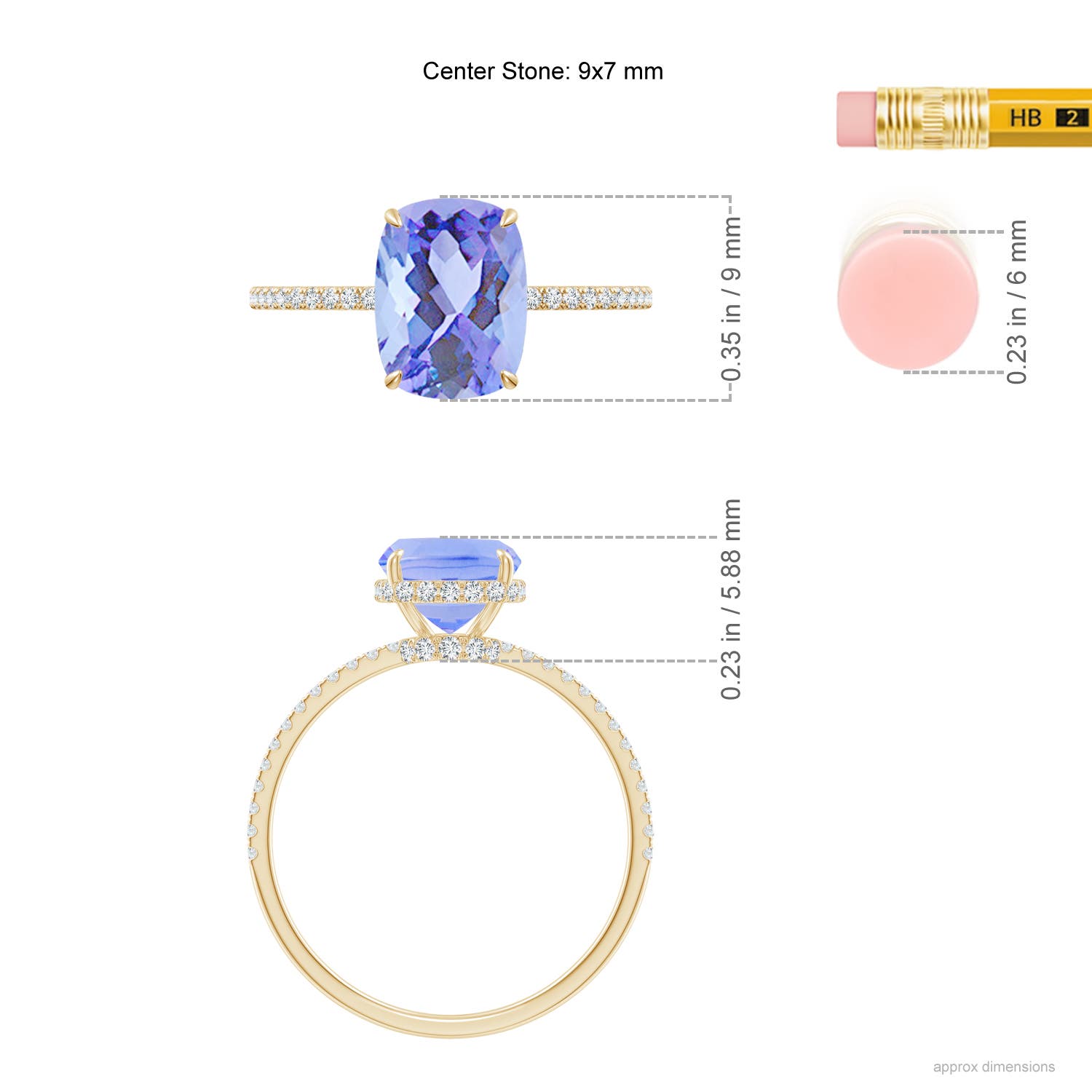 A - Tanzanite / 2.8 CT / 14 KT Yellow Gold