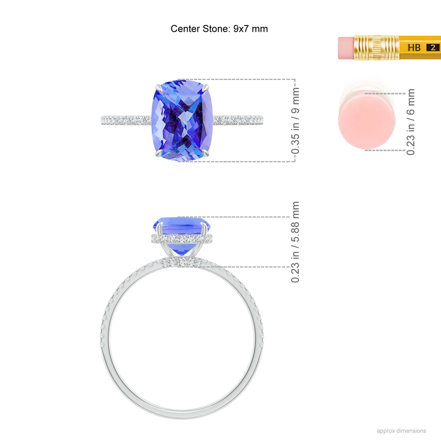 AA - Tanzanite / 2.8 CT / 14 KT White Gold