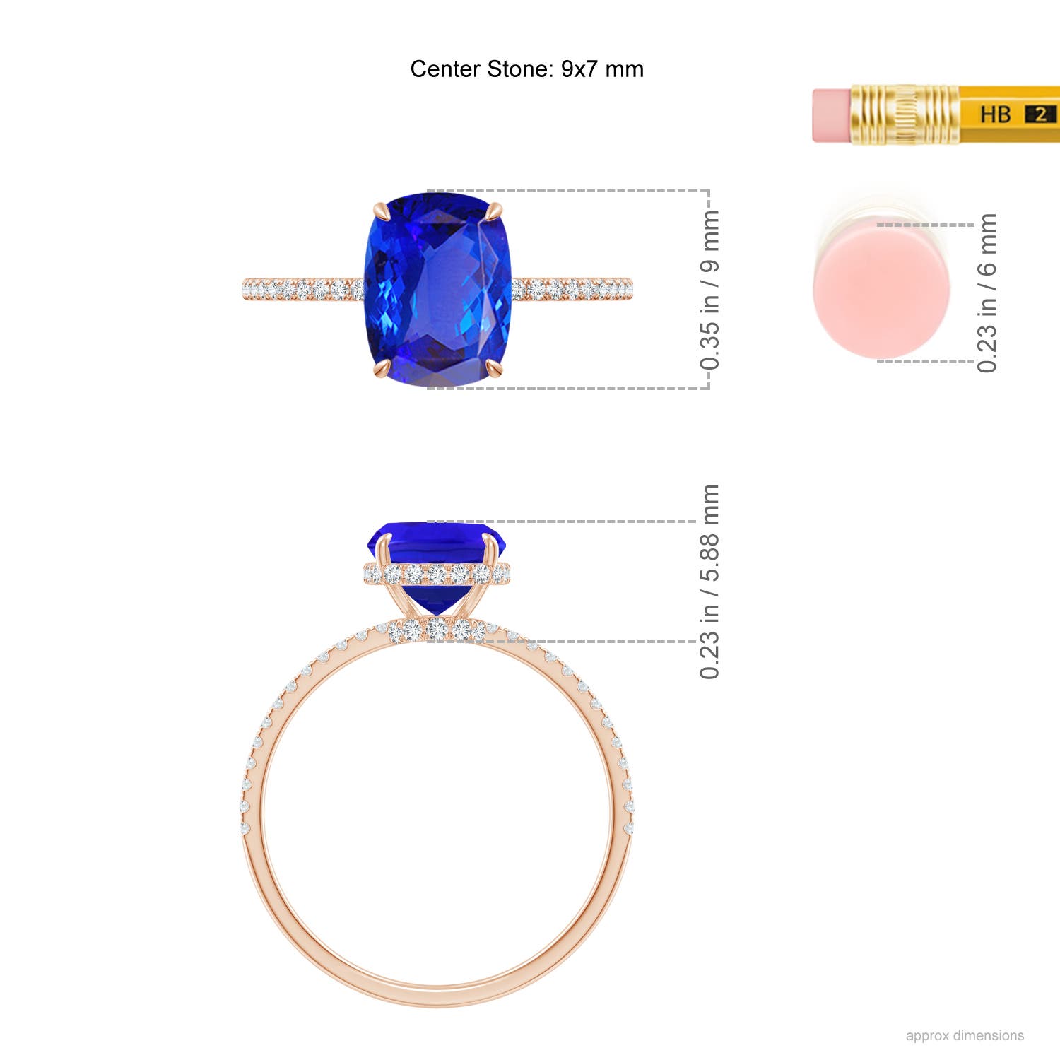 AAA - Tanzanite / 2.8 CT / 14 KT Rose Gold