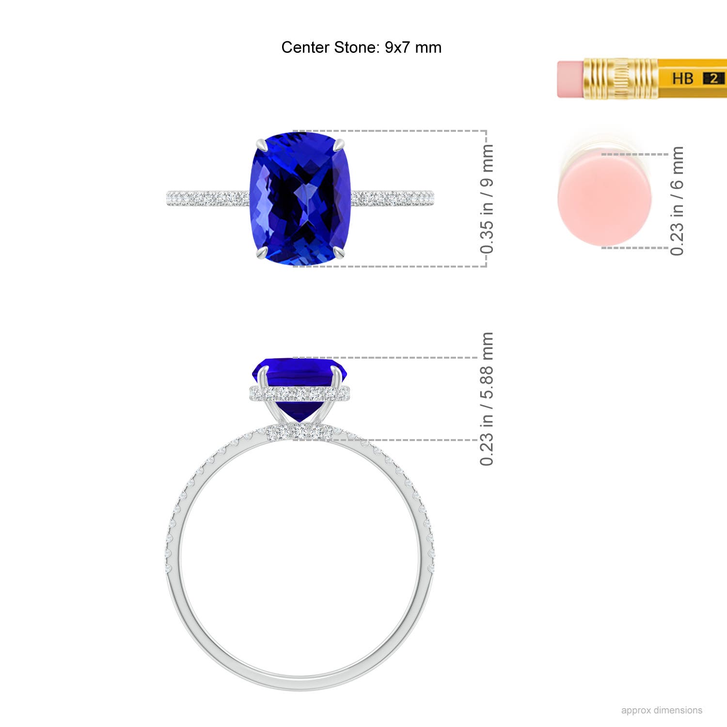 AAAA - Tanzanite / 2.8 CT / 14 KT White Gold