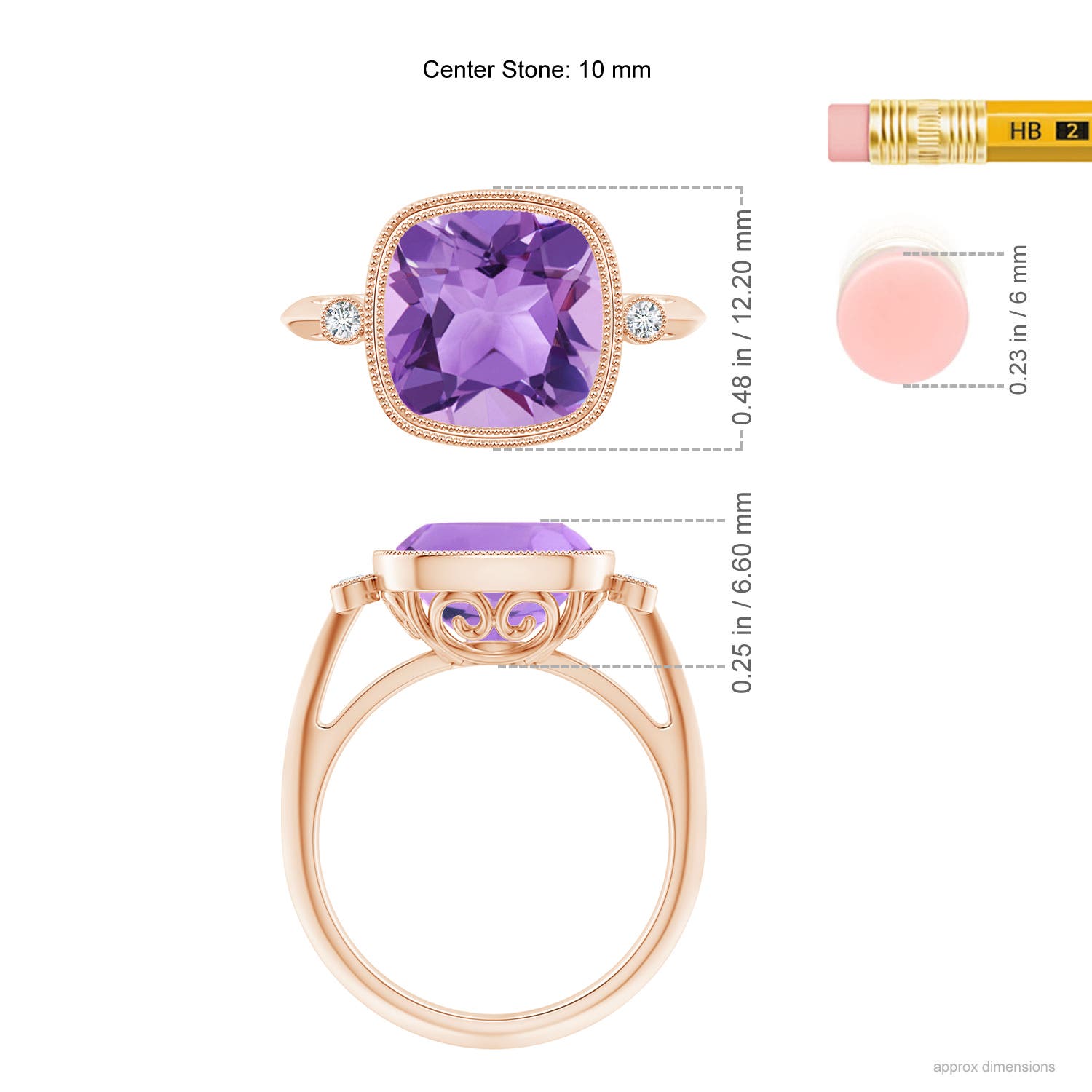 A - Amethyst / 3.71 CT / 14 KT Rose Gold