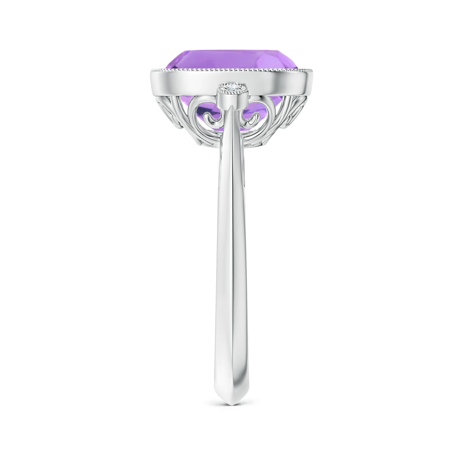 A - Amethyst / 3.71 CT / 14 KT White Gold