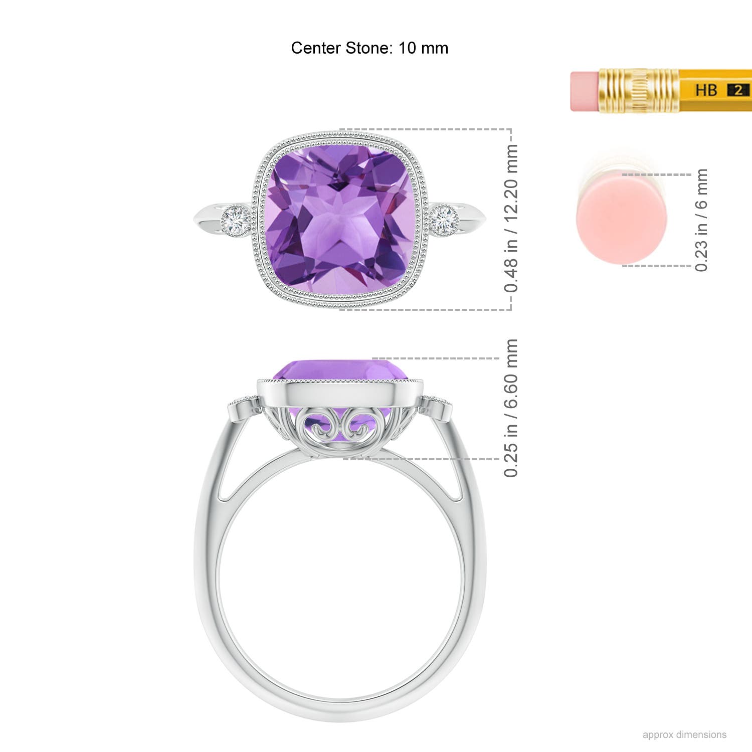 A - Amethyst / 3.71 CT / 14 KT White Gold