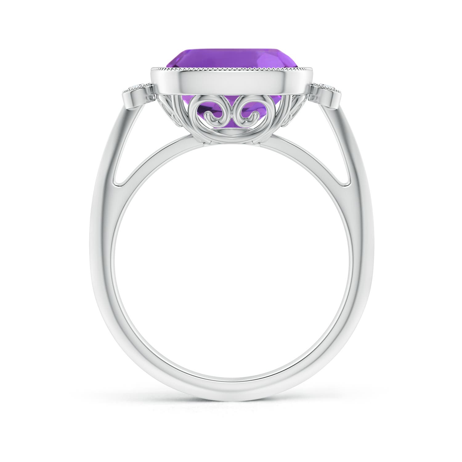 AAA - Amethyst / 3.71 CT / 14 KT White Gold