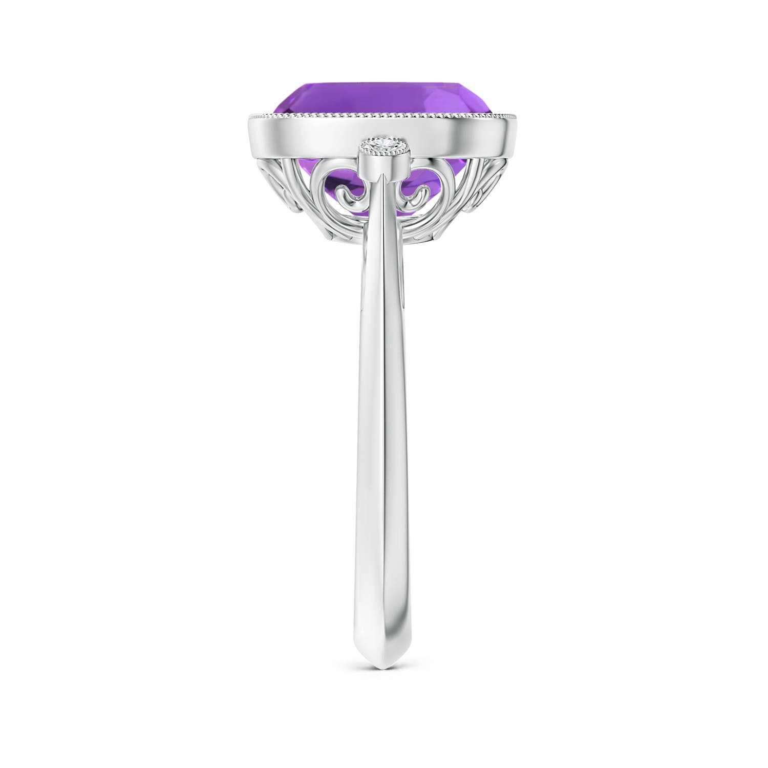 AAA - Amethyst / 3.71 CT / 14 KT White Gold