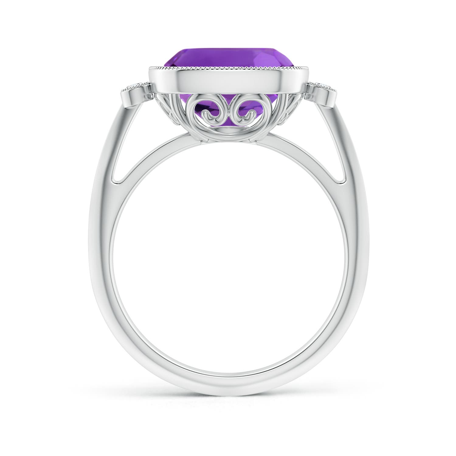 AAAA - Amethyst / 3.71 CT / 14 KT White Gold