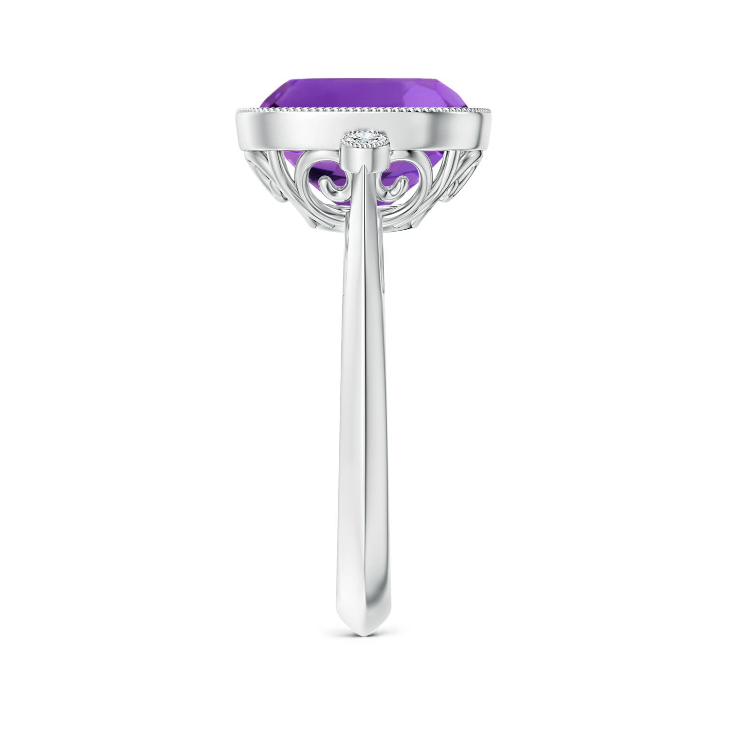 AAAA - Amethyst / 3.71 CT / 14 KT White Gold