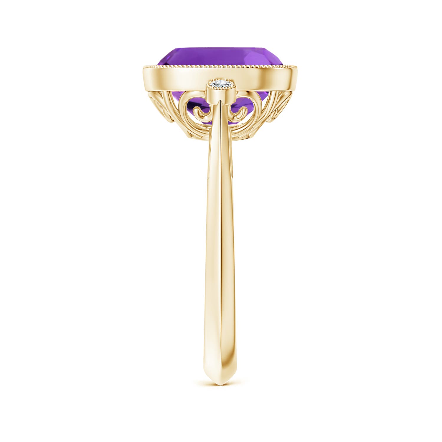 AAAA - Amethyst / 3.71 CT / 14 KT Yellow Gold