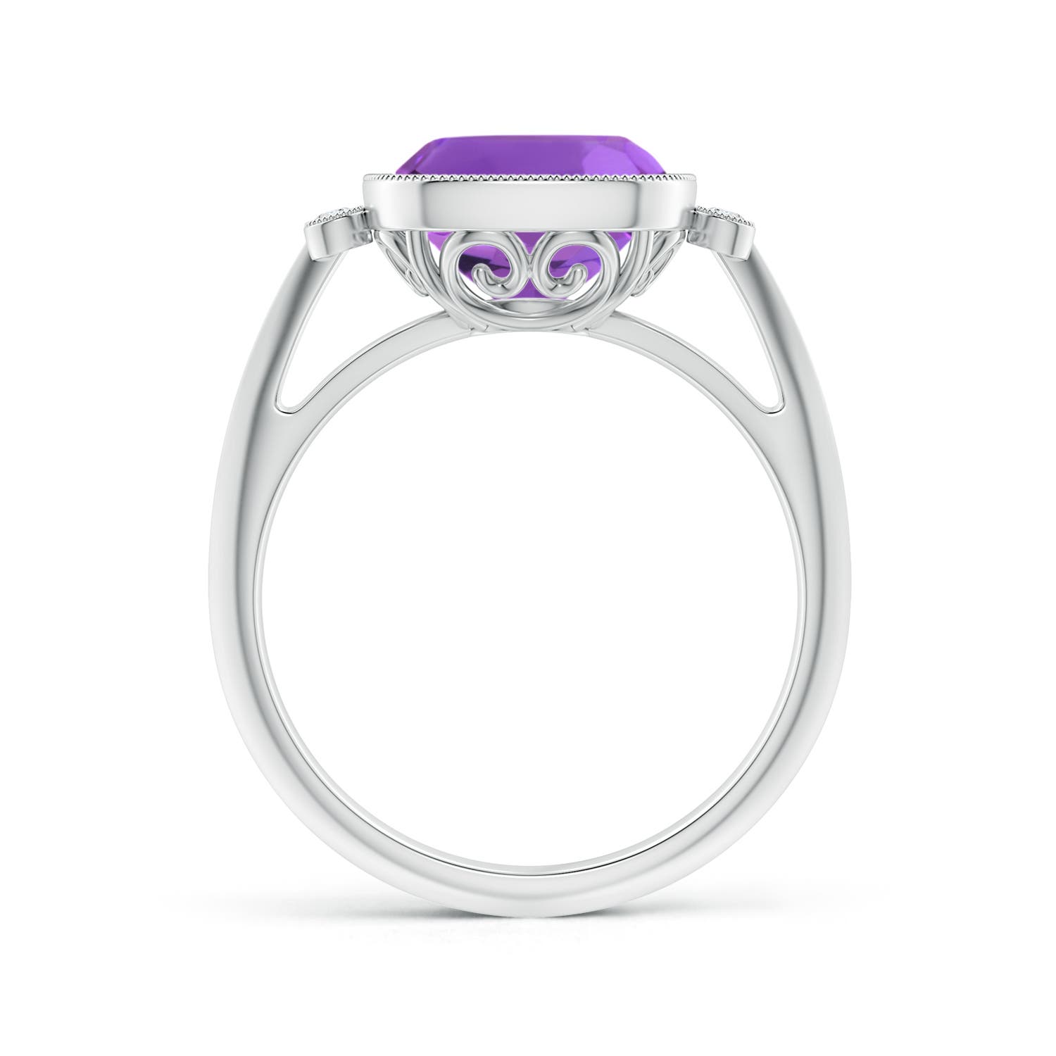 AAA - Amethyst / 3.14 CT / 14 KT White Gold