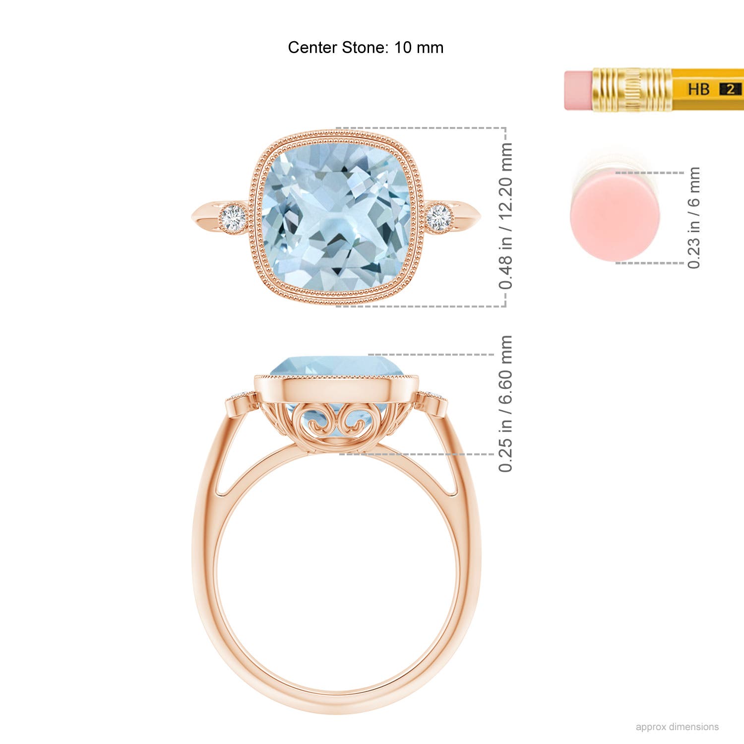 AA - Aquamarine / 3.56 CT / 14 KT Rose Gold