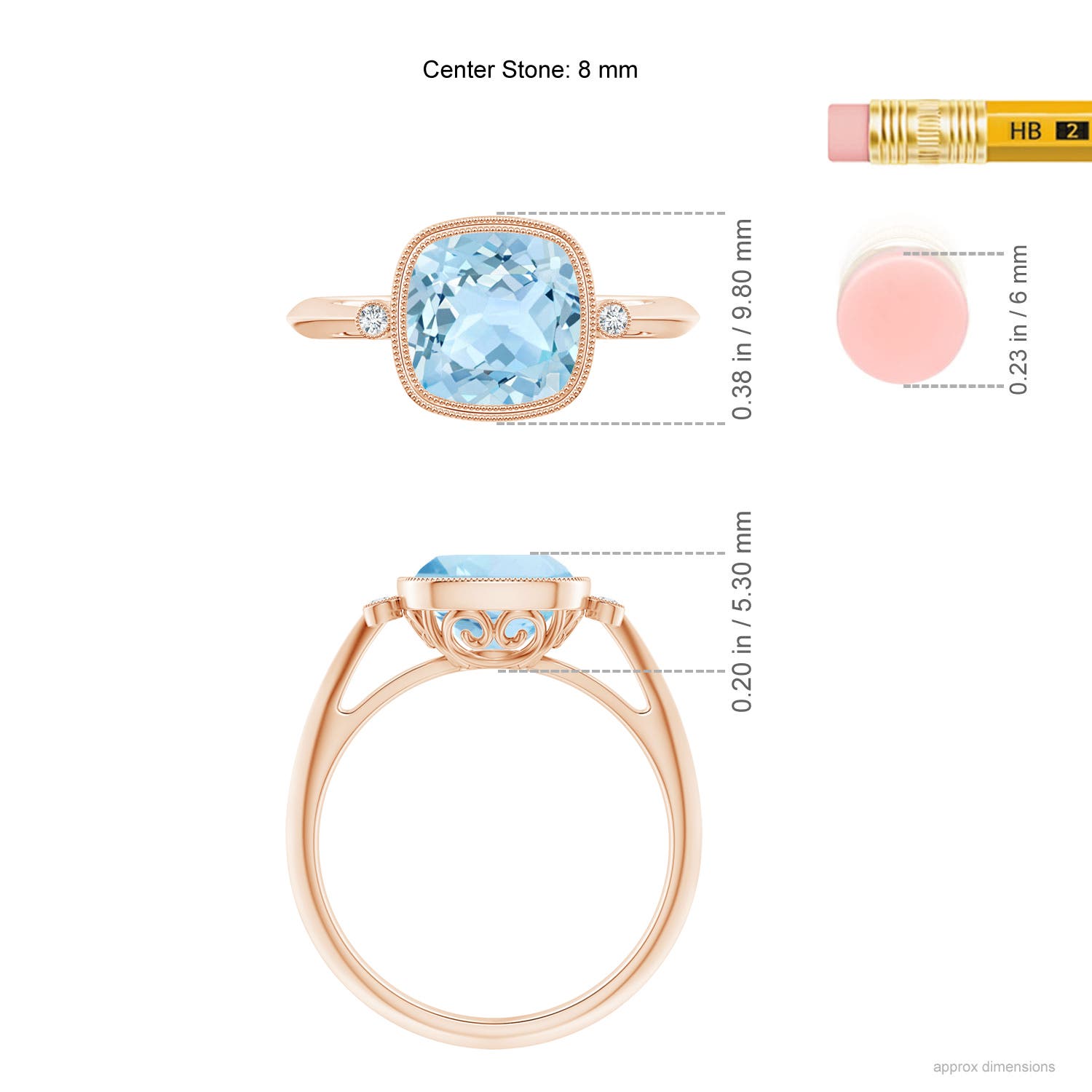 AAA - Aquamarine / 1.99 CT / 14 KT Rose Gold