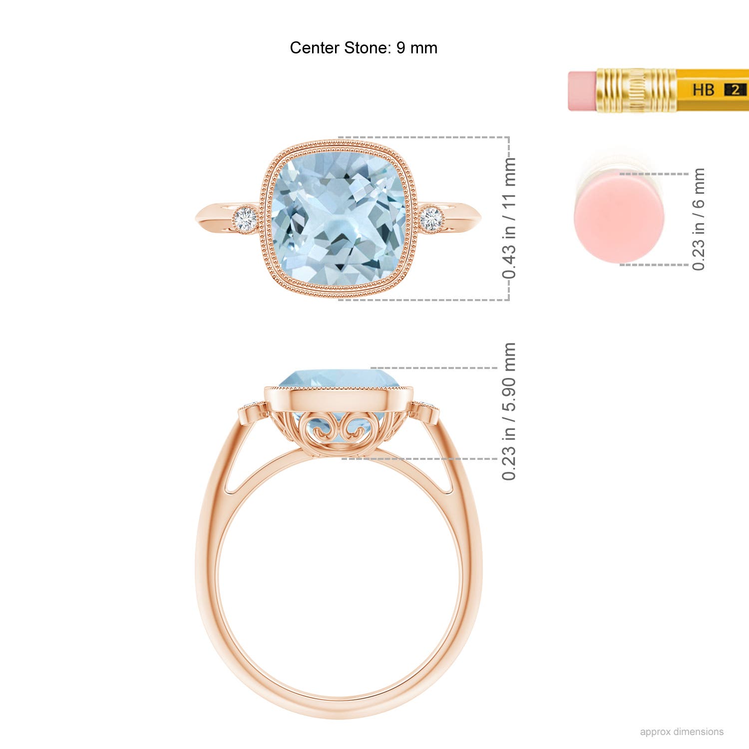 AA - Aquamarine / 2.74 CT / 14 KT Rose Gold