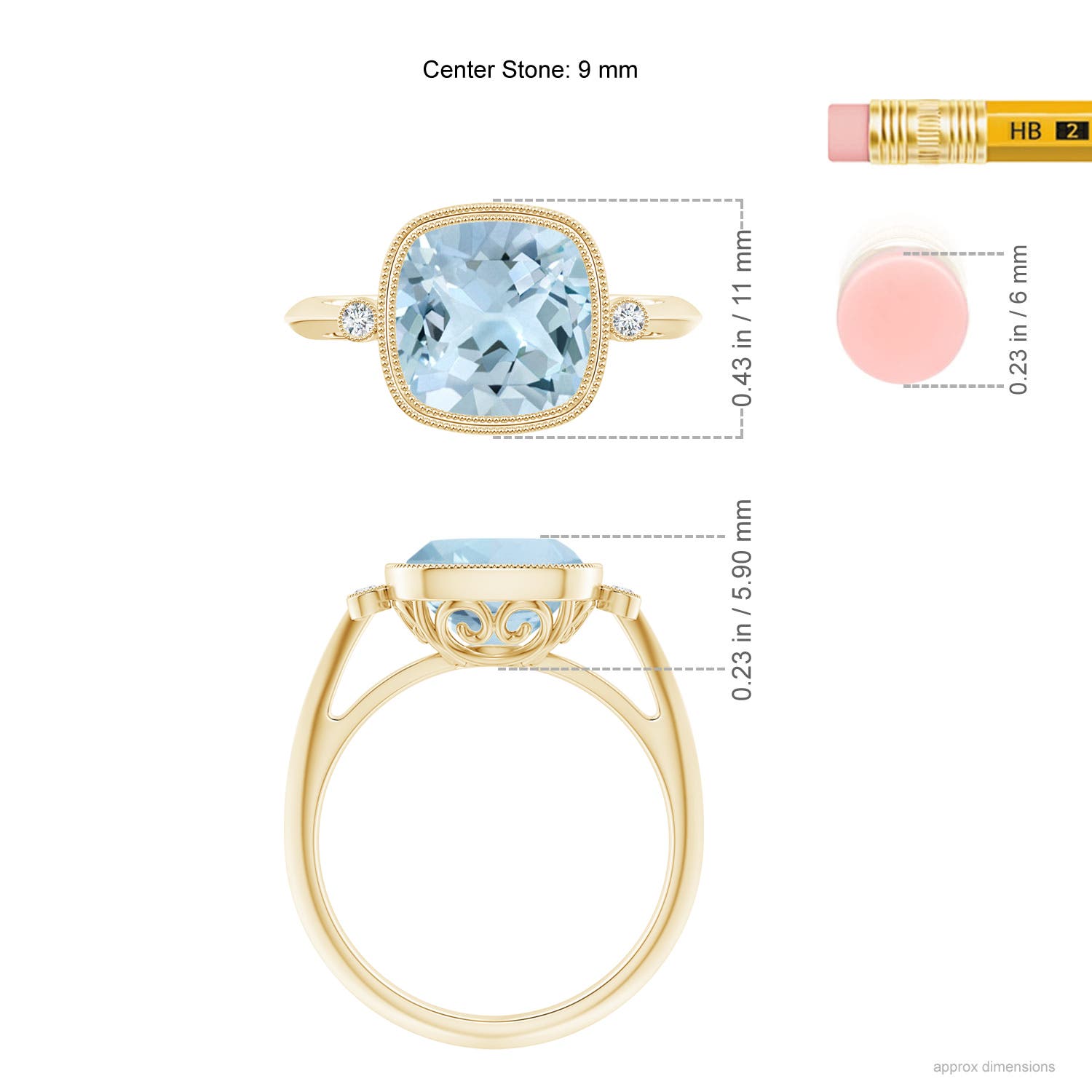 AA - Aquamarine / 2.74 CT / 14 KT Yellow Gold