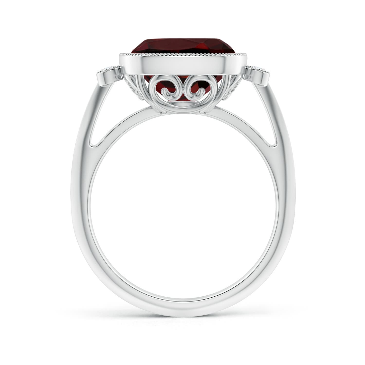 AAA - Garnet / 4.26 CT / 14 KT White Gold