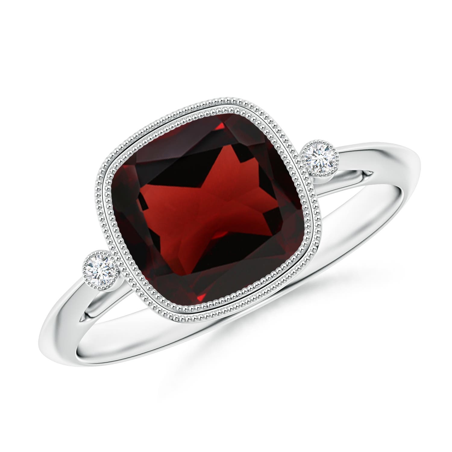 AA - Garnet / 2.54 CT / 14 KT White Gold