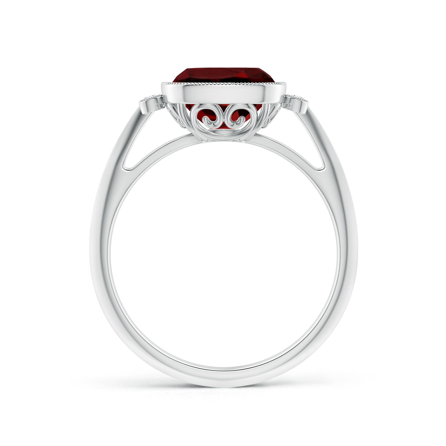 AAAA - Garnet / 2.54 CT / 14 KT White Gold