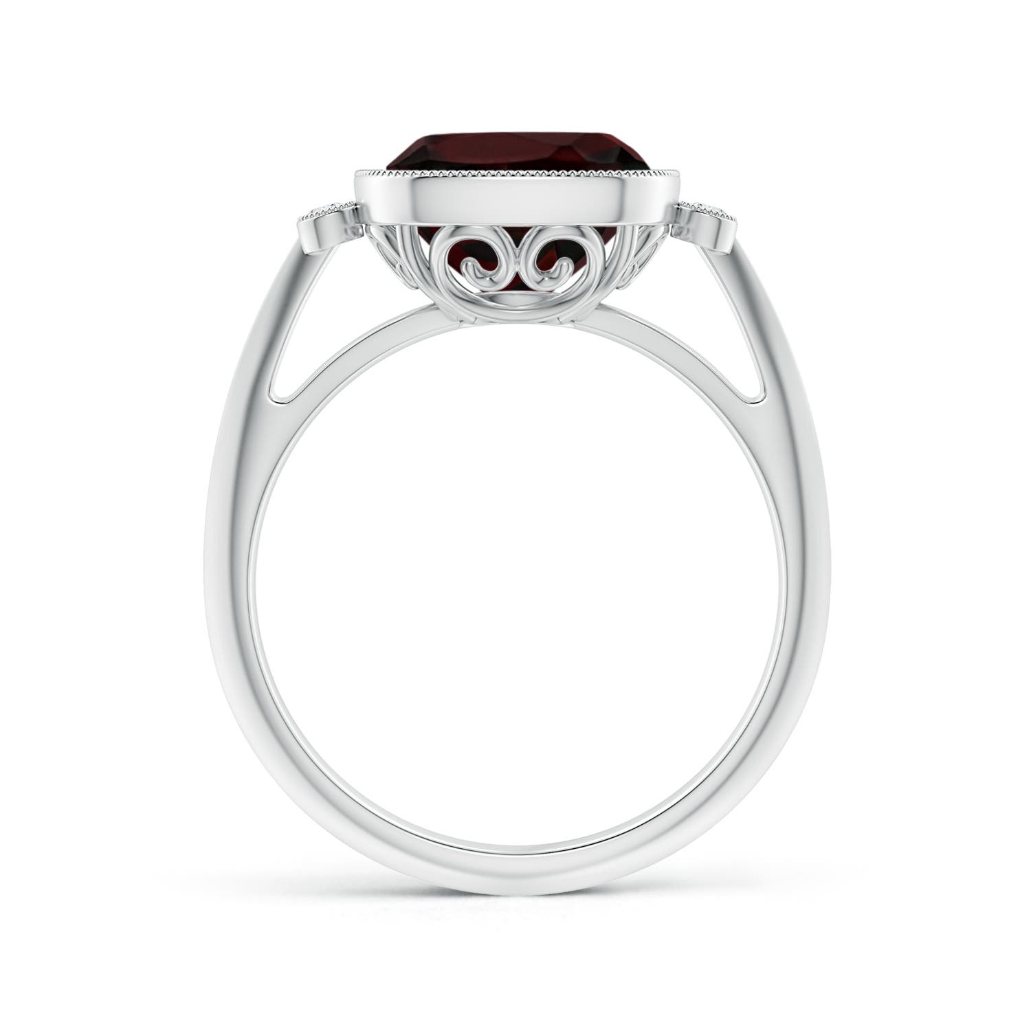 A - Garnet / 3.64 CT / 14 KT White Gold