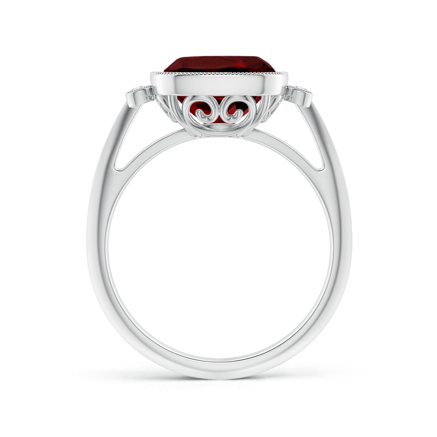 AAAA - Garnet / 3.64 CT / 14 KT White Gold