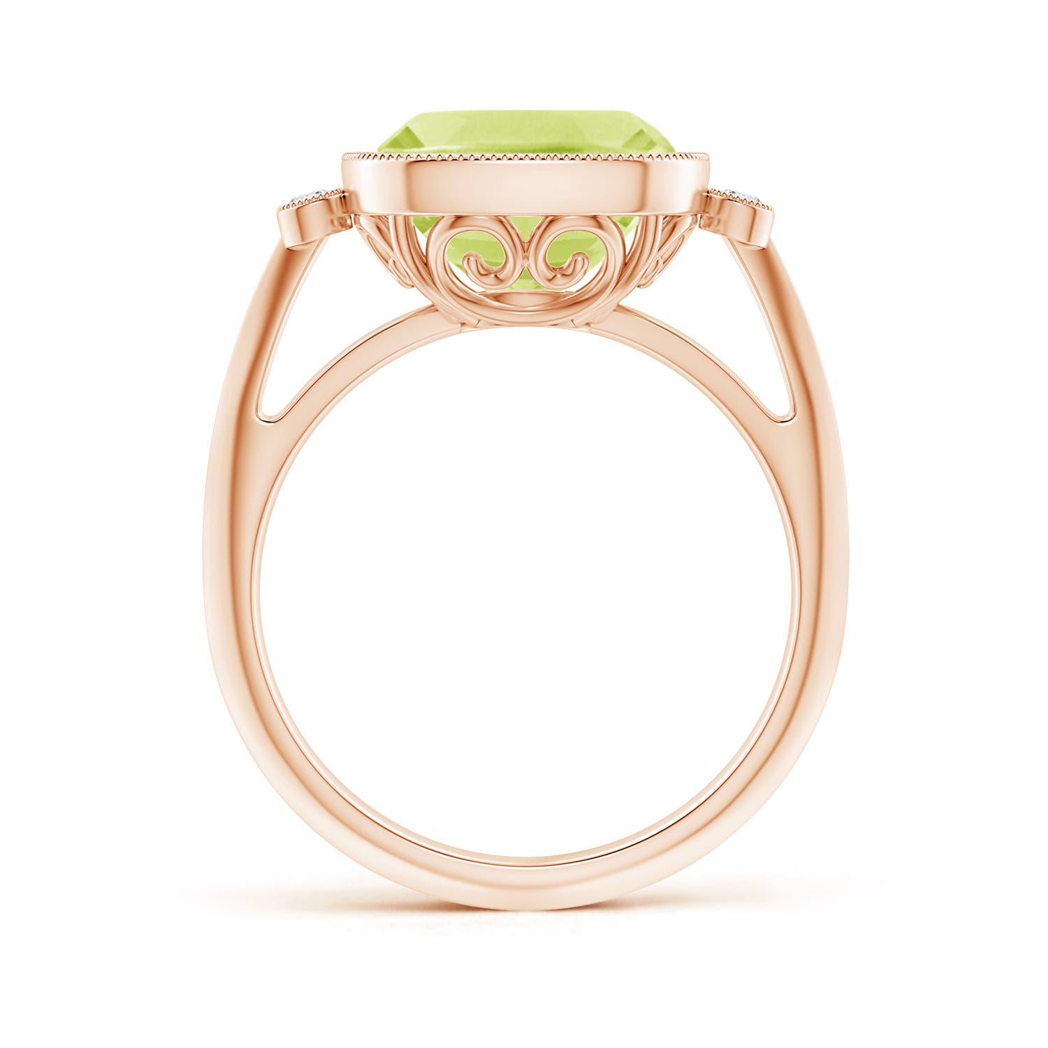 A - Peridot / 4.06 CT / 14 KT Rose Gold