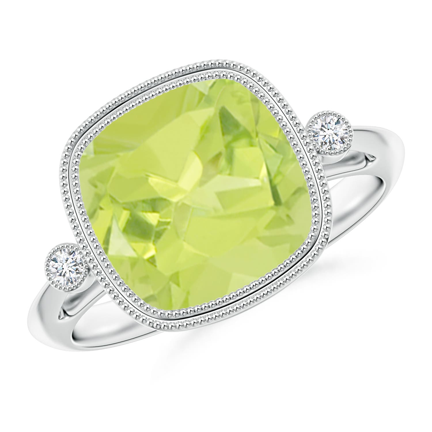 A - Peridot / 4.06 CT / 14 KT White Gold