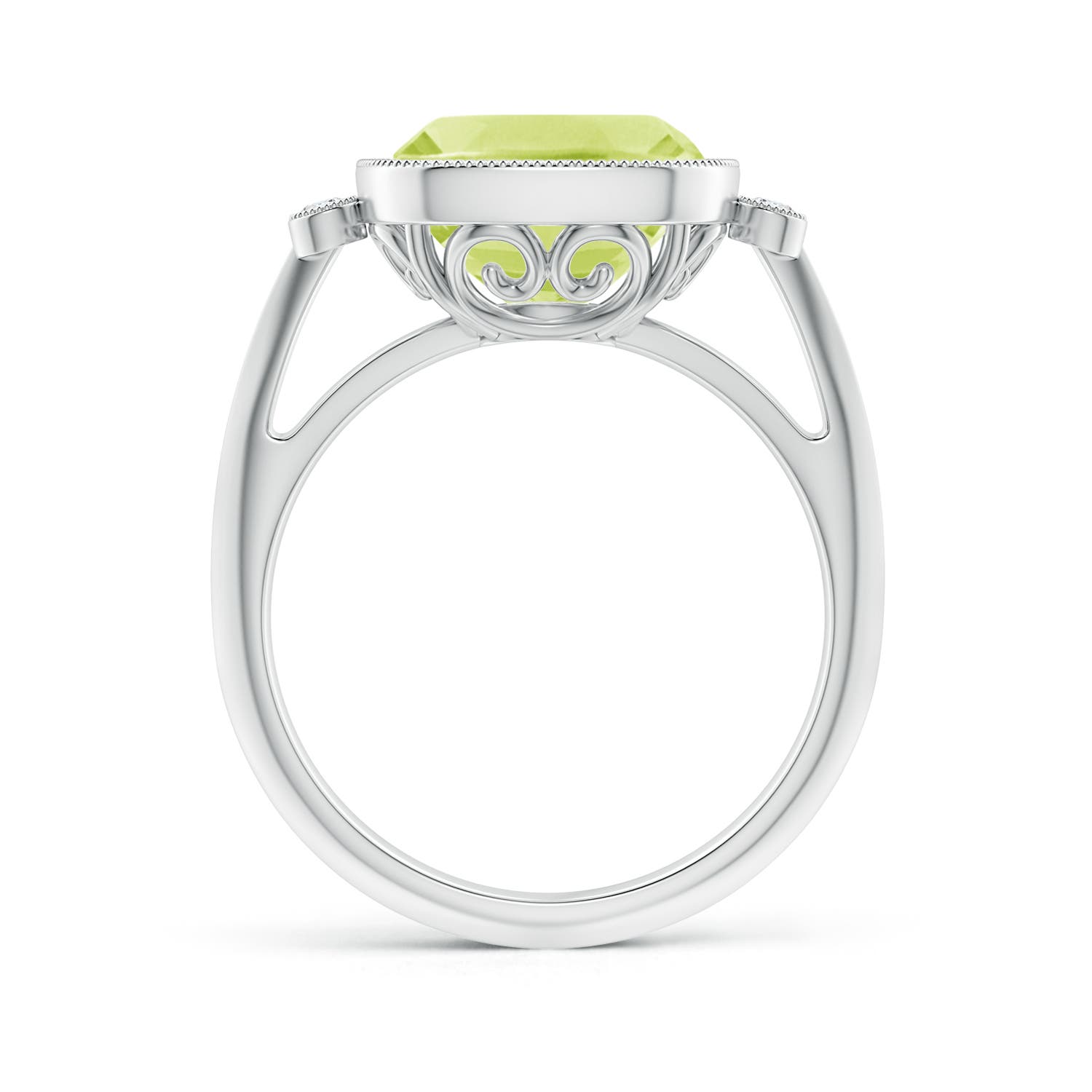 A - Peridot / 4.06 CT / 14 KT White Gold