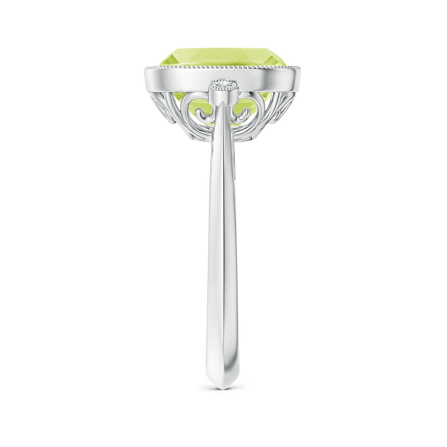 A - Peridot / 4.06 CT / 14 KT White Gold