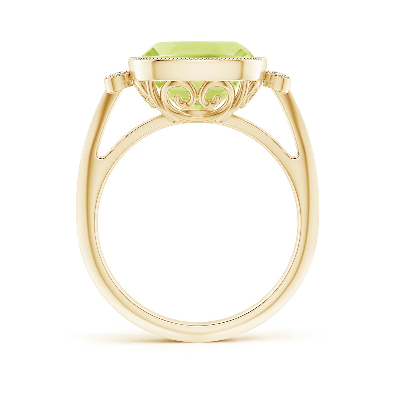 A - Peridot / 4.06 CT / 14 KT Yellow Gold