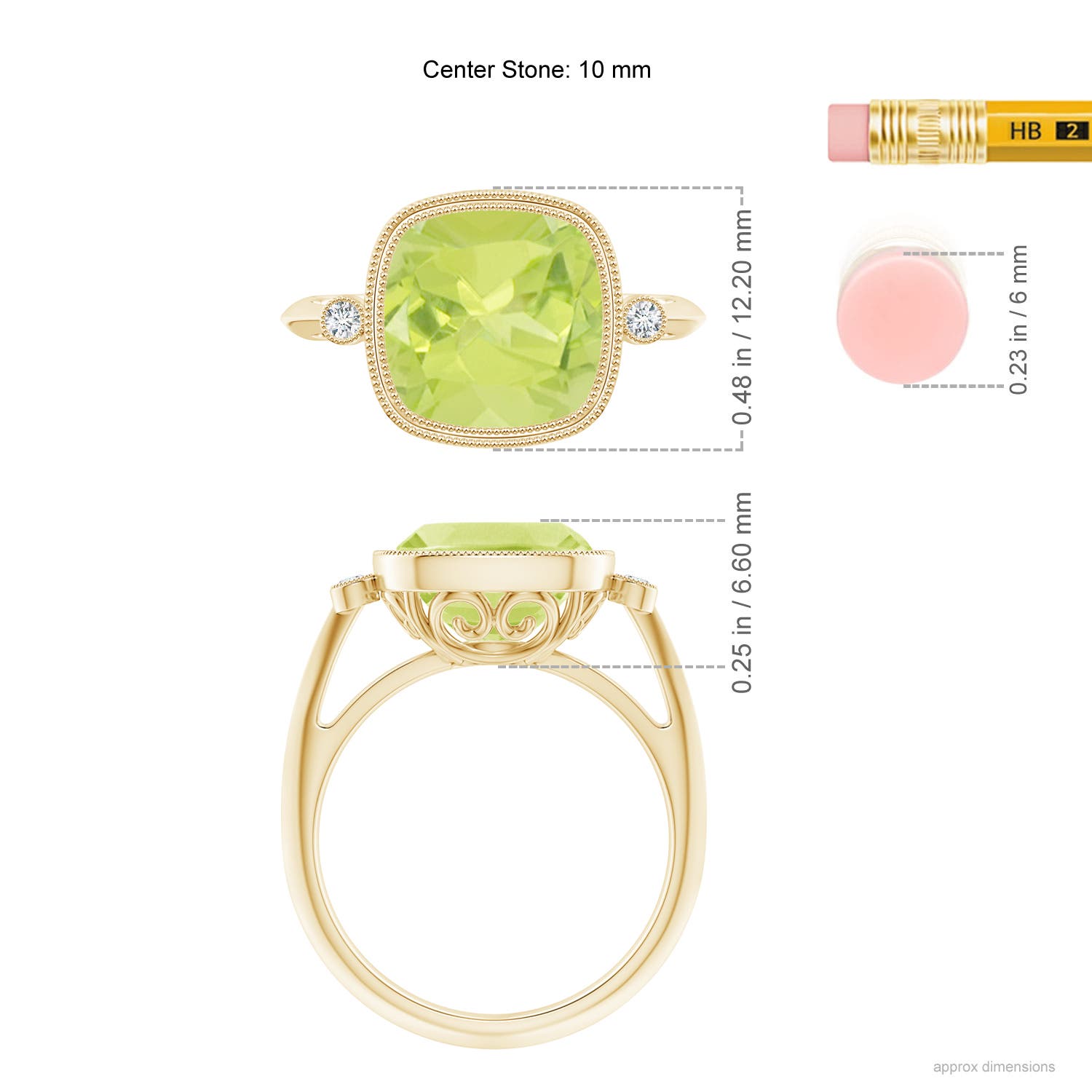 A - Peridot / 4.06 CT / 14 KT Yellow Gold