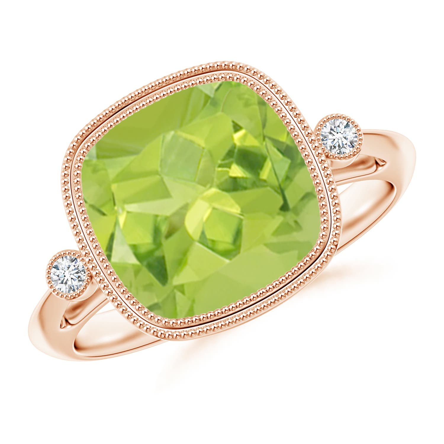 AA - Peridot / 4.06 CT / 14 KT Rose Gold