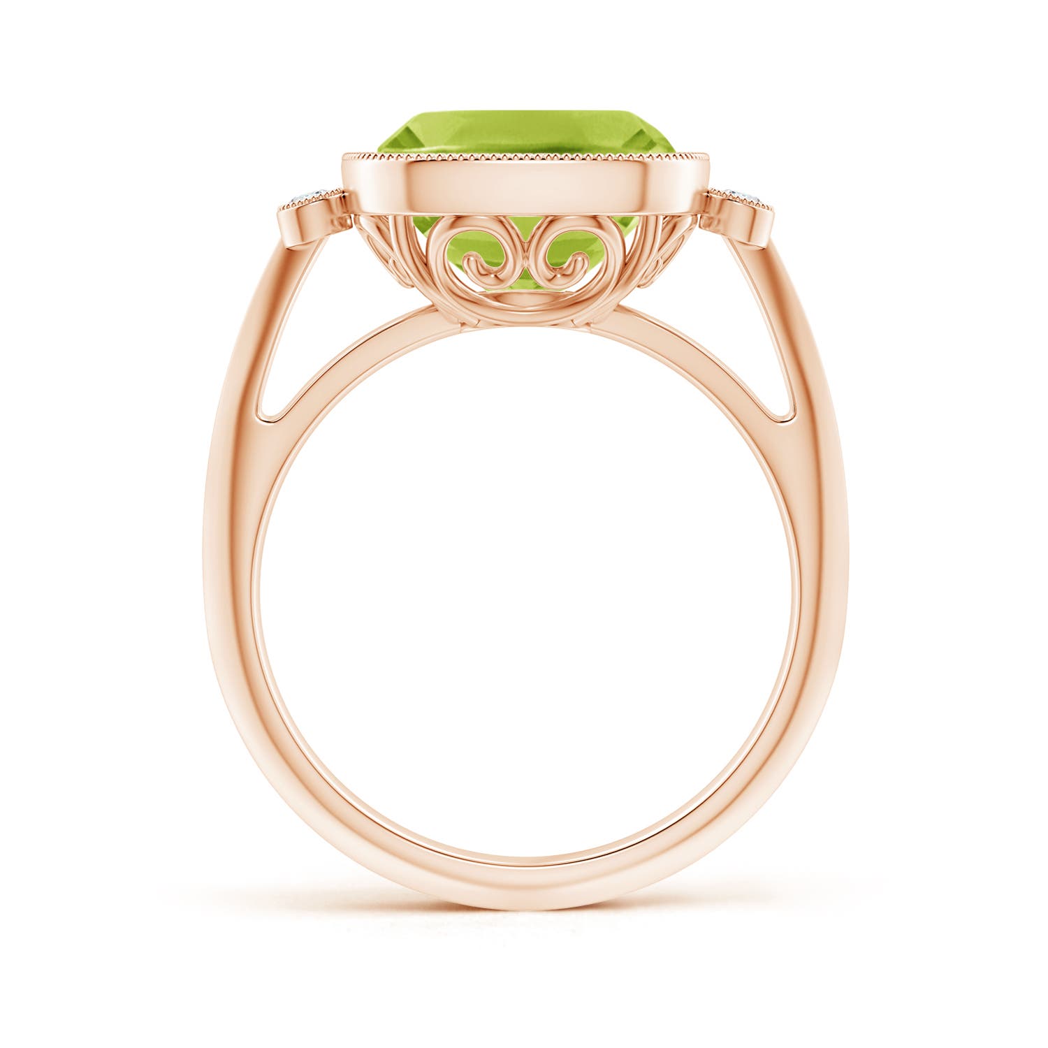 AA - Peridot / 4.06 CT / 14 KT Rose Gold