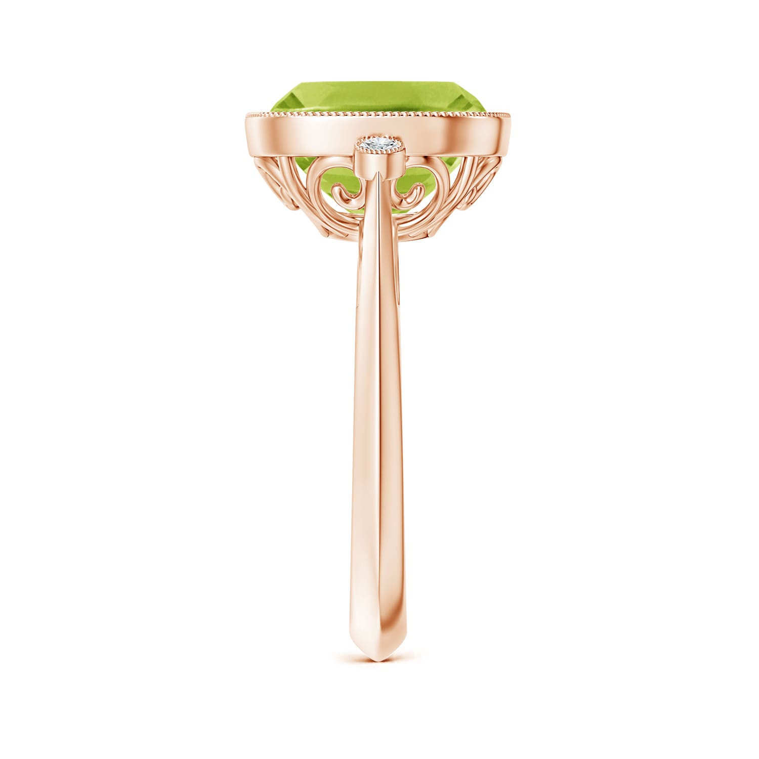 AA - Peridot / 4.06 CT / 14 KT Rose Gold