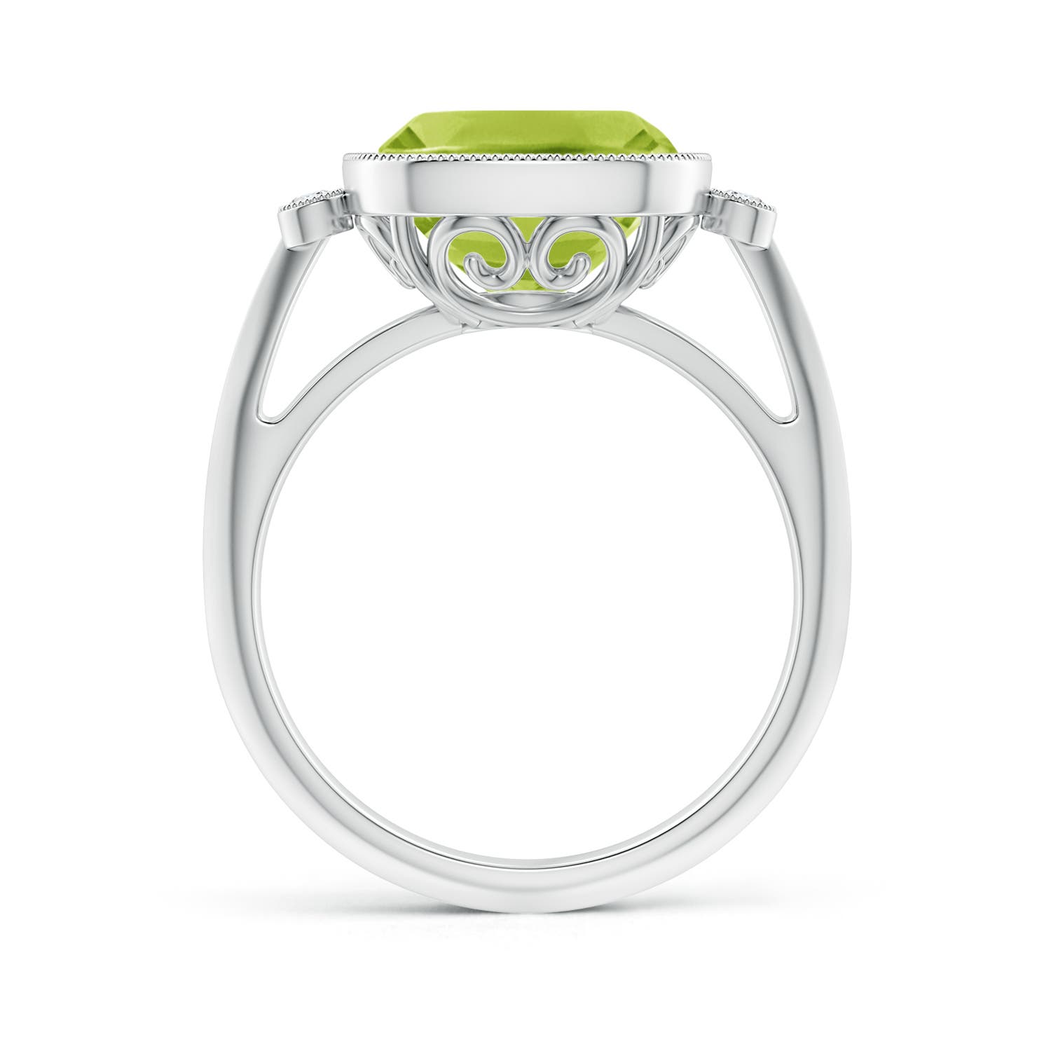 AA - Peridot / 4.06 CT / 14 KT White Gold